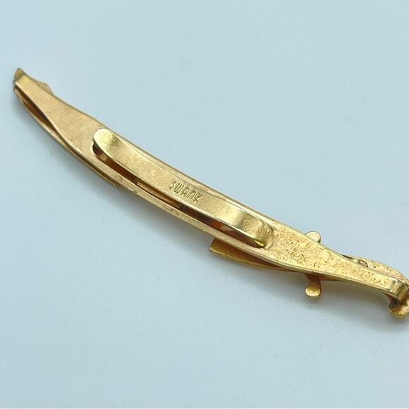 Vintage SWANK Tie Clip Sword | goldtone mother of pearl retro - Picture 6 of 13